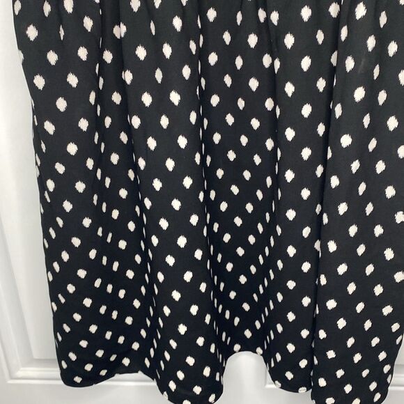 Elle Blurred Black and White Polka Dot Dress Size XL - Picture 4 of 8